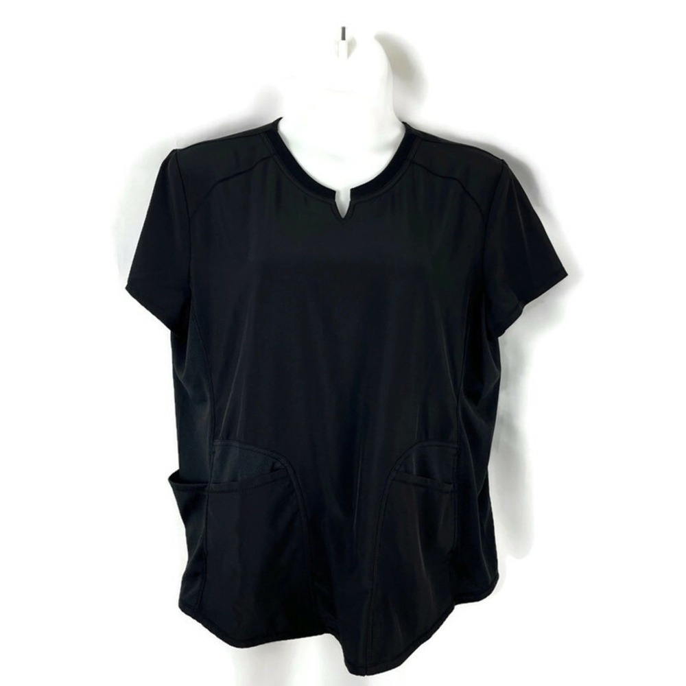 SCRUBSTAR Womens Performance Fit Stretch Scrub Top Shirt Black 2XL Healthcare